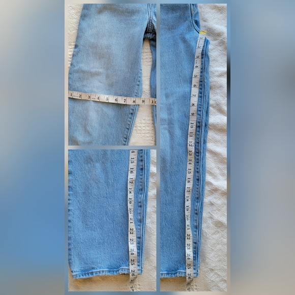 Levi's High Waisted Ribcage Straight Leg Casual Distressed Denim Jean - Picture 8 of 10